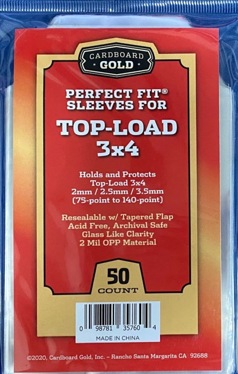 Image for Perfect Fit Sleeves for 3x4 Toploaders [75pt to 140pt] (50-Count) - Card Sleeves