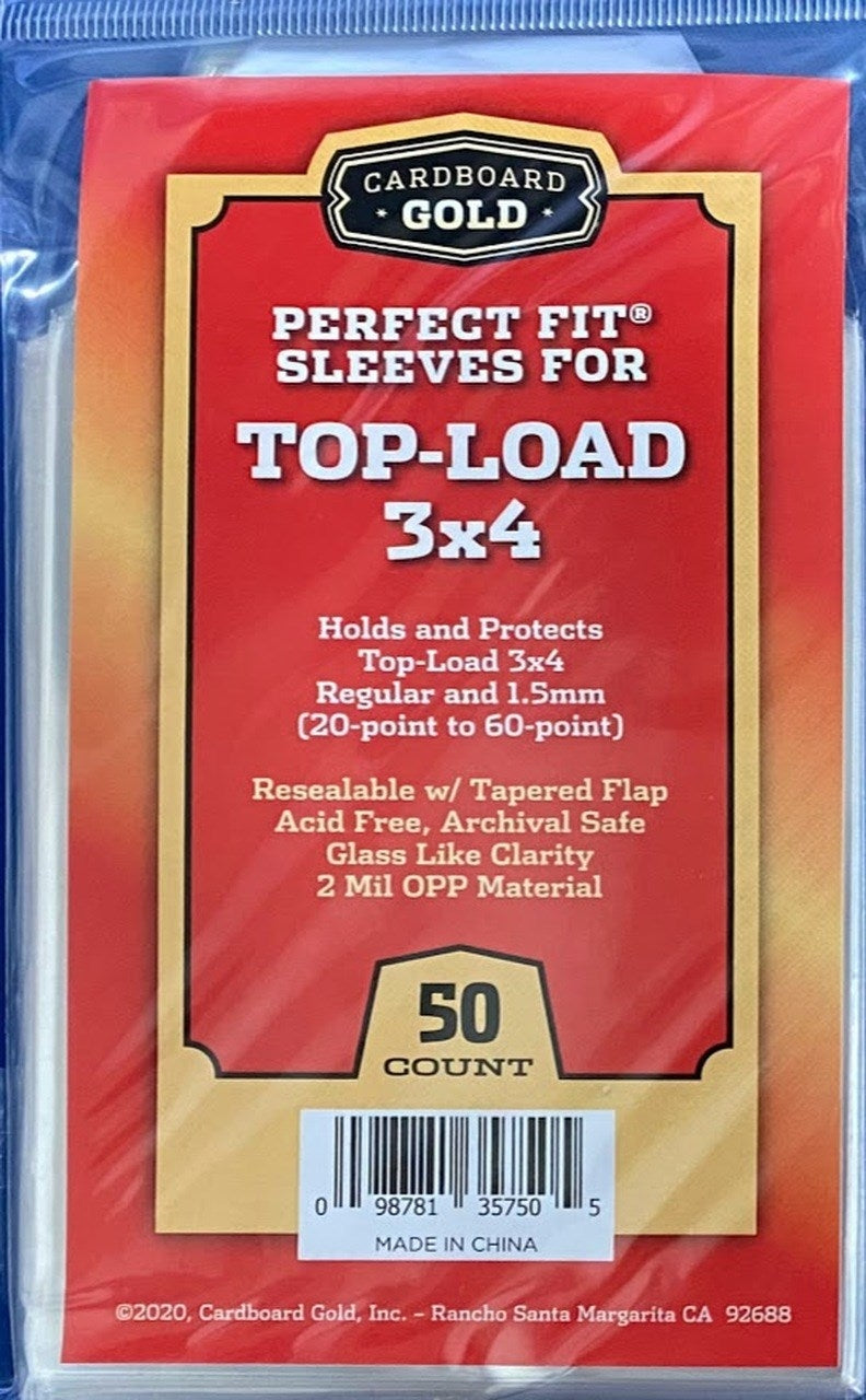 Image for Perfect Fit Sleeves for 3x4 Toploaders [20pt to 60pt] (50-Count) - Card Sleeves