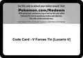 Image for Code Card - V Forces Tin [Lucario V] (MCAP) - Pokemon