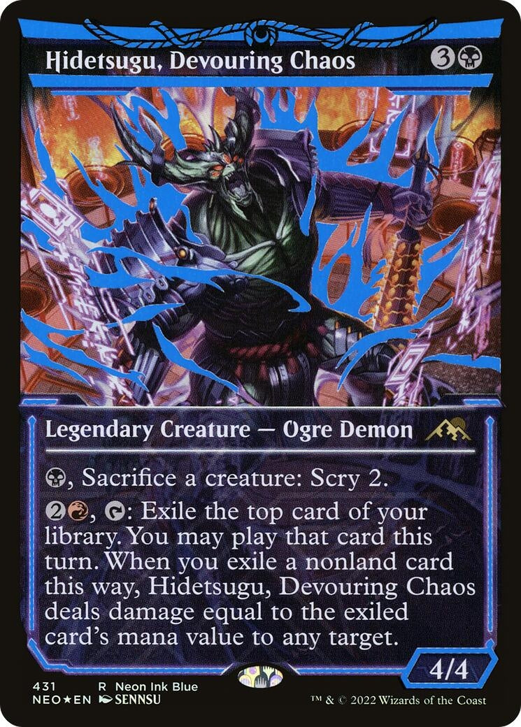 Image for Hidetsugu, Devouring Chaos (Neon Blue) (431) (Kamigawa: Neon Dynasty) - Magic: The Gathering