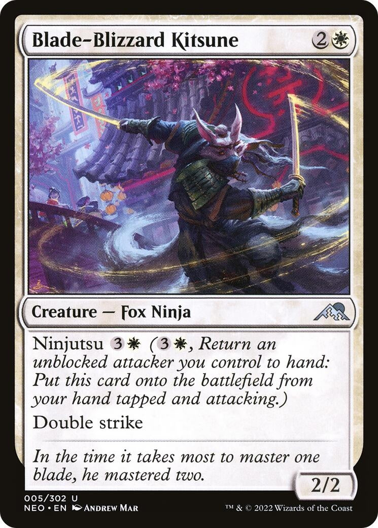 Image for Blade-Blizzard Kitsune (5) (Kamigawa: Neon Dynasty) - Magic: The Gathering