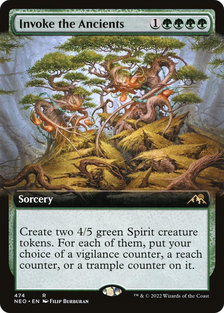 Image for Invoke the Ancients (Extended Art) (474) (Kamigawa: Neon Dynasty) - Magic: The Gathering