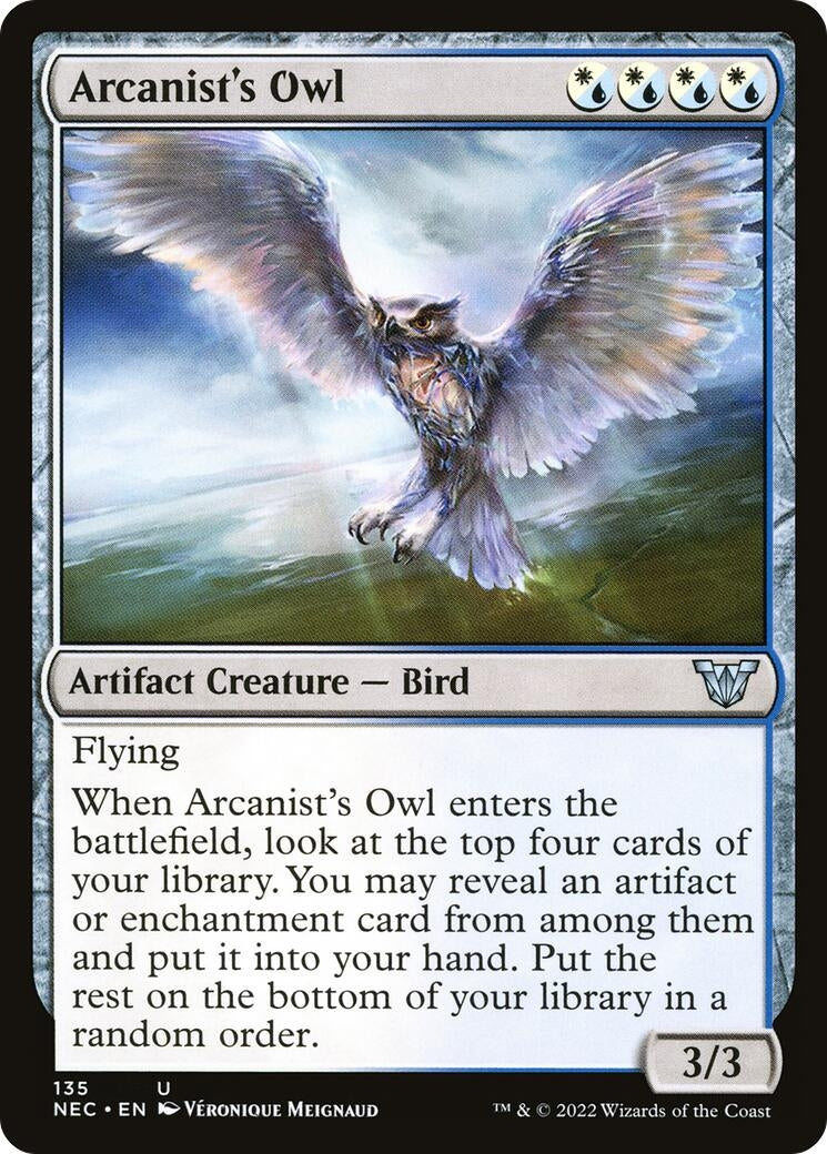 Image for Arcanist's Owl (135) (Kamigawa: Neon Dynasty) - Magic: The Gathering