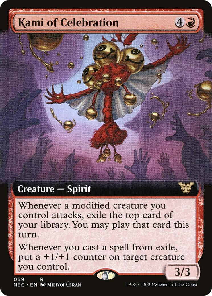 Image for Kami of Celebration (Extended Art) (59) (Kamigawa: Neon Dynasty) - Magic: The Gathering