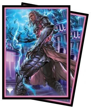 Image for Kamigawa: Neon Dynasty Tezzeret, Betrayer of Flesh (V3) Standard Deck Protector sleeves for Magic (100-Pack) - Card Sleeves