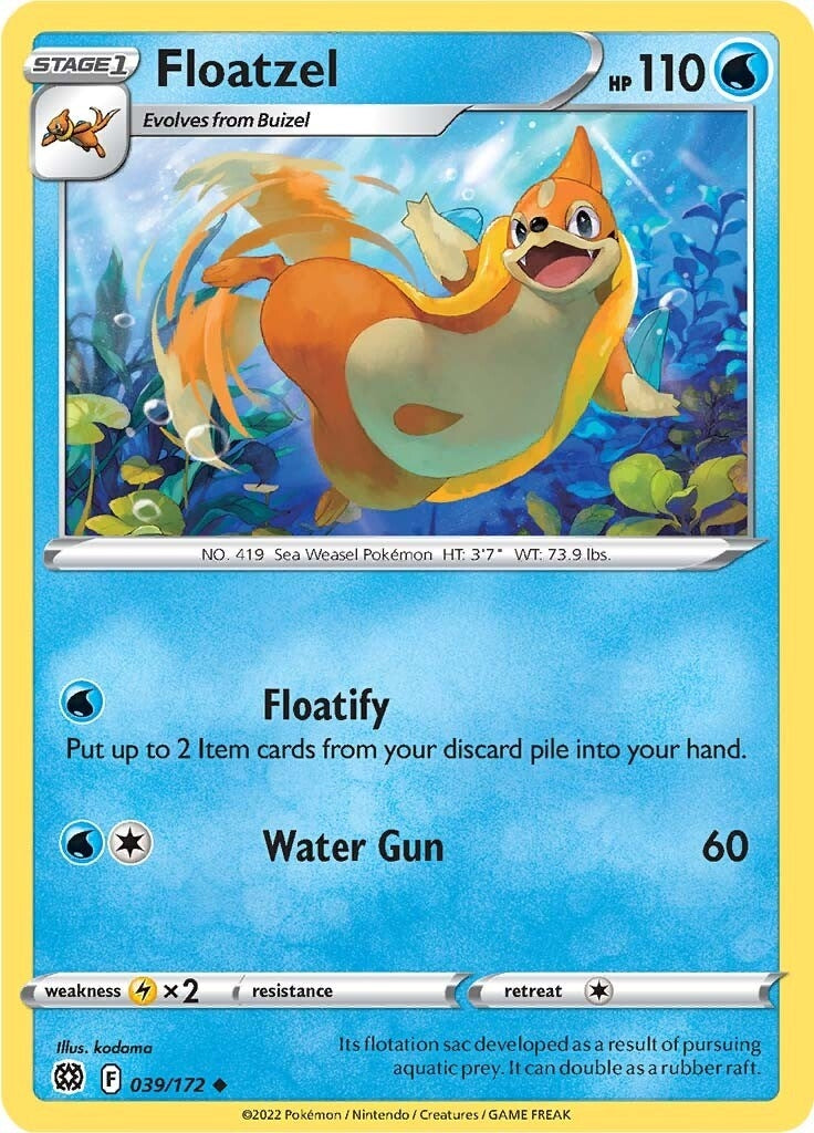 Image for Floatzel (039/172) (SWSH09) - Pokemon