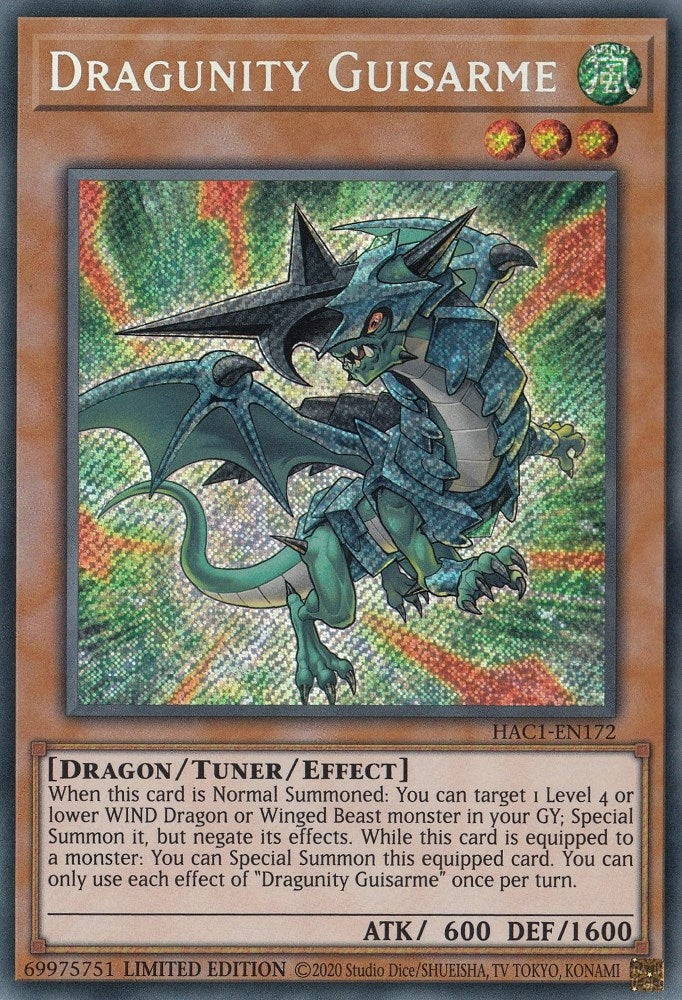 Image for Dragunity Guisarme (HAC1-EN172) (HAC1) - YuGiOh