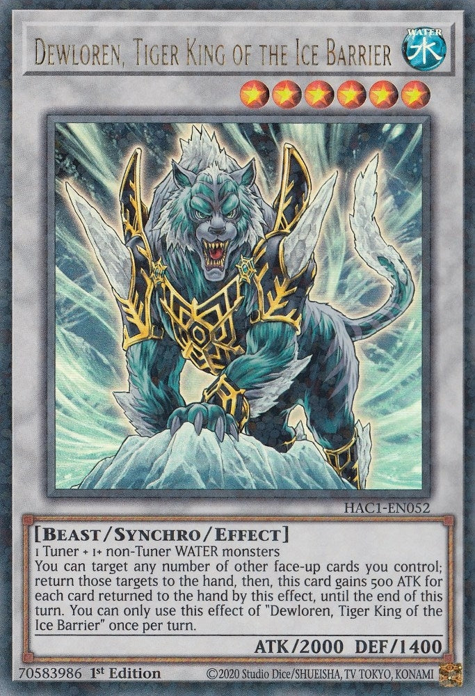 Dewloren, Tiger King of the Ice Barrier (Duel Terminal) (HAC1-EN052) (HAC1)