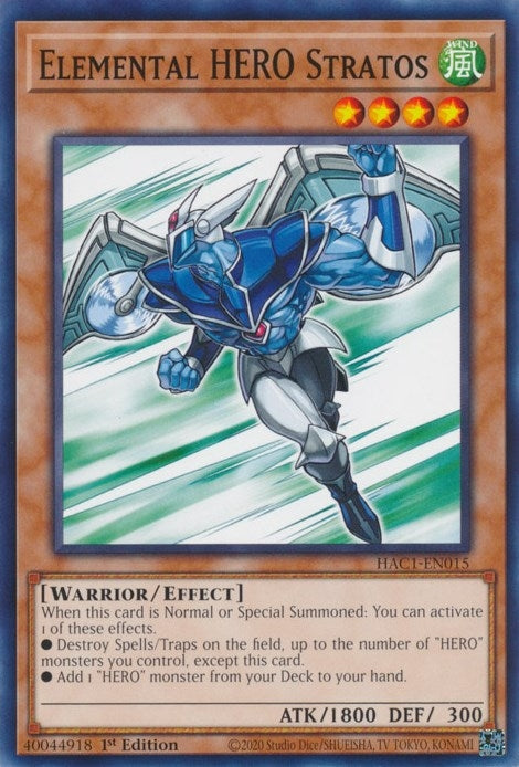 Image for Elemental HERO Stratos (HAC1-EN015) (HAC1) - YuGiOh