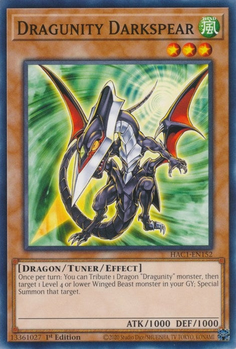 Image for Dragunity Darkspear (HAC1-EN152) (HAC1) - YuGiOh