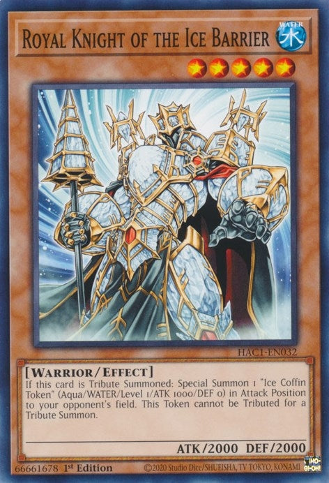 Image for Royal Knight of the Ice Barrier (HAC1-EN032) (HAC1) - YuGiOh