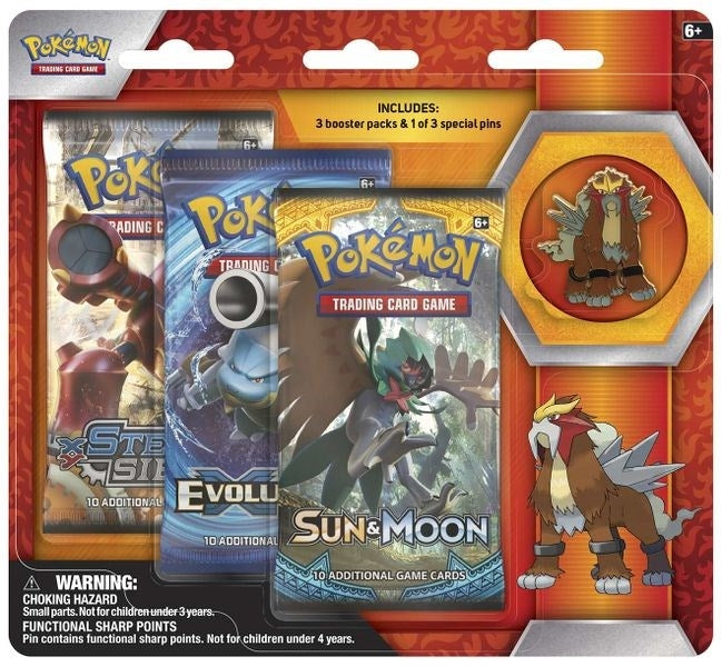 Image for Legendary Beasts Collector Pin 3 Pack Blister [Entei] - Pokemon