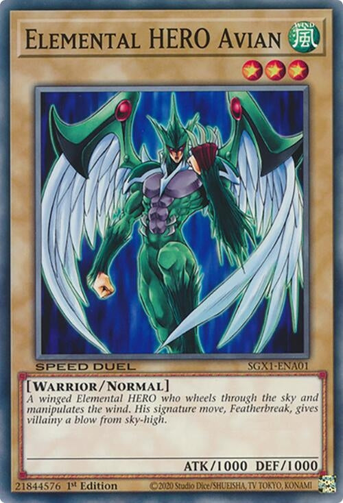 Image for Elemental HERO Avian (SGX1-ENA01) - YuGiOh