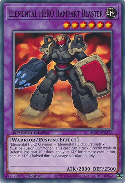 Image for Elemental HERO Rampart Blaster (SGX1-ENA23) - YuGiOh