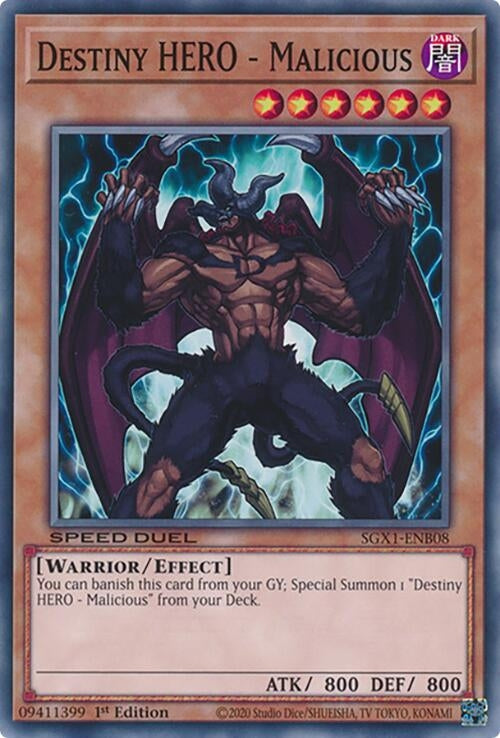 Image for Destiny HERO - Malicious (SGX1-ENB08) - YuGiOh