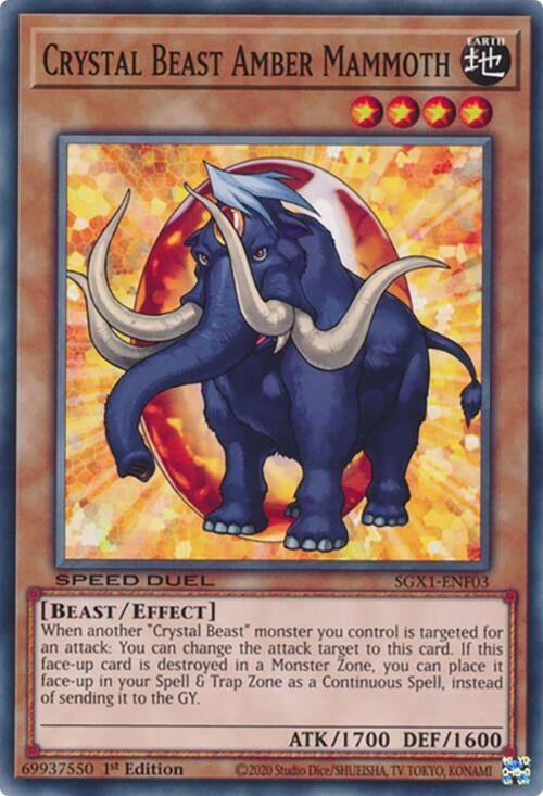 Image for Crystal Beast Amber Mammoth (SGX1-ENF03) - YuGiOh