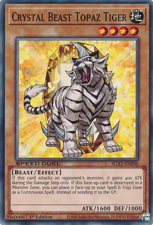 Image for Crystal Beast Topaz Tiger (SGX1-ENF06) - YuGiOh