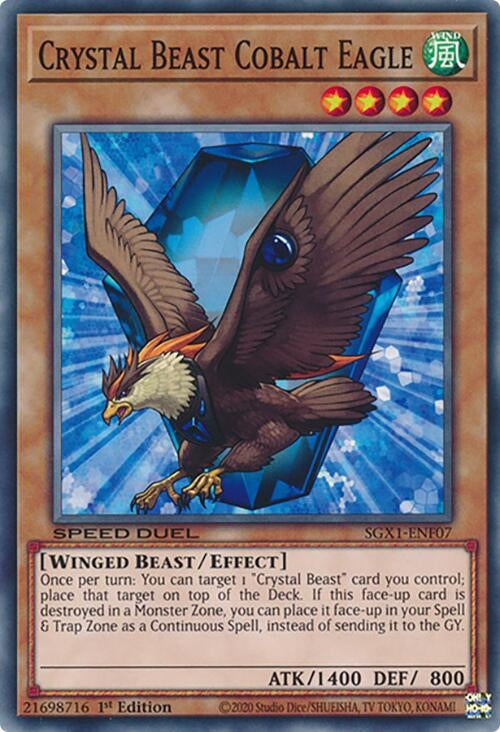 Image for Crystal Beast Cobalt Eagle (SGX1-ENF07) - YuGiOh