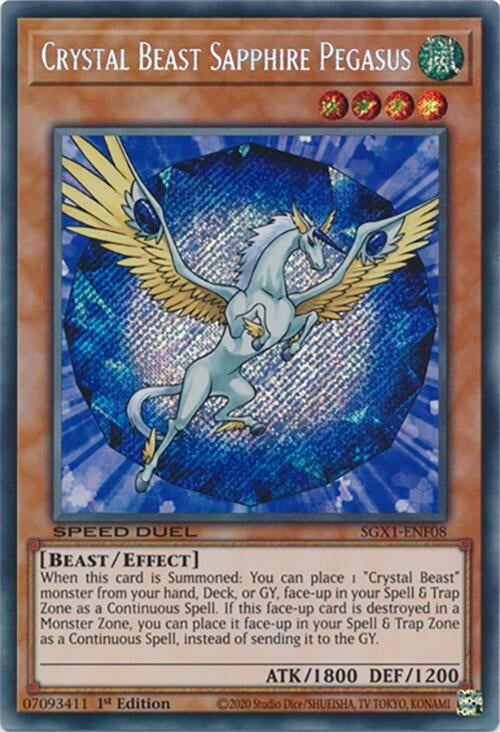 Image for Crystal Beast Sapphire Pegasus (Secret Rare) (SGX1-ENF08) - YuGiOh
