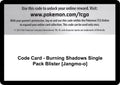 Image for Code Card - Burning Shadows Single Pack Blister [Jangmo-o] (SM03) - Pokemon