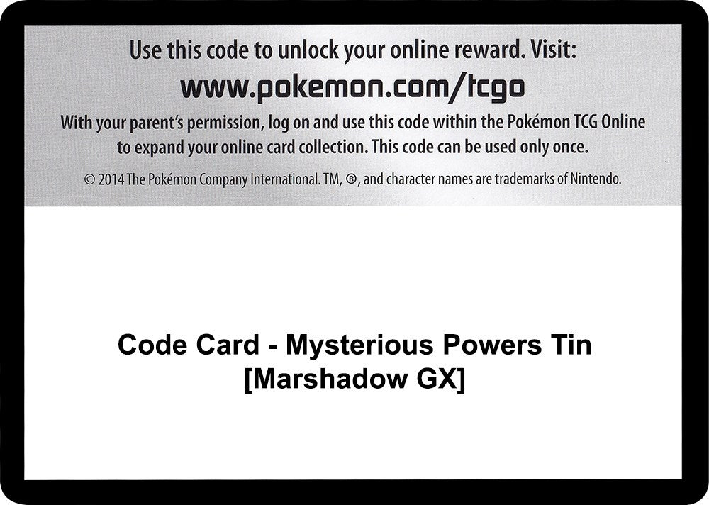 Image for Code Card - Mysterious Powers Tin [Marshadow GX] (SM03) - Pokemon