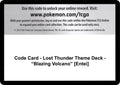 Image for Code Card - Lost Thunder Theme Deck - "Blazing Volcano" [Entei] (SM8) - Pokemon