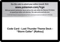 Image for Code Card - Lost Thunder Theme Deck - "Storm Caller" [Raikou] (SM8) - Pokemon