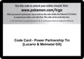 Image for Code Card - Power Partnership Tin [Lucario & Melmetal GX] (SM11) - Pokemon