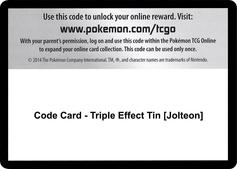 Image for Code Card - Triple Effect Tin [Jolteon] (SM02) - Pokemon
