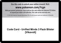 Image for Code Card - Unified Minds 3 Pack Blister [Vikavolt] (SM11) - Pokemon