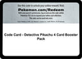 Image for Code Card - Detective Pikachu 4 Card Booster Pack (DEP) - Pokemon