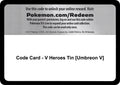 Image for Code Card - V Heroes Tin [Umbreon V] (MCAP) - Pokemon