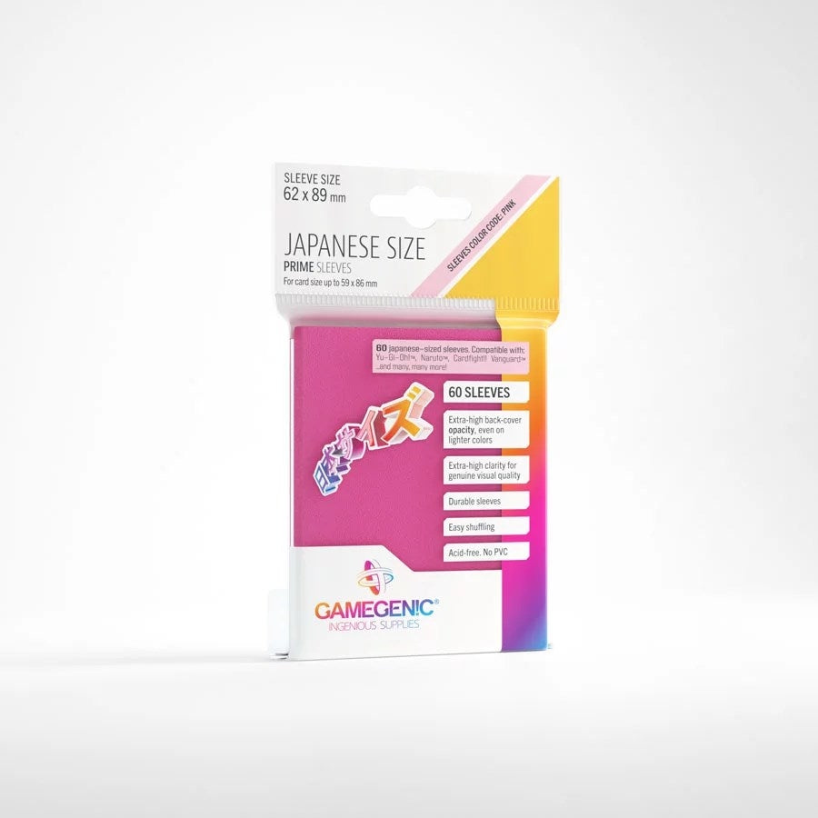 Image for GameGenic Prime Sleeves - Japanese Size - Pink (60-Pack) - Card Sleeves