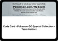 Image for Code Card - Pokemon GO Special Collection - Team Instinct (PGO) - Pokemon