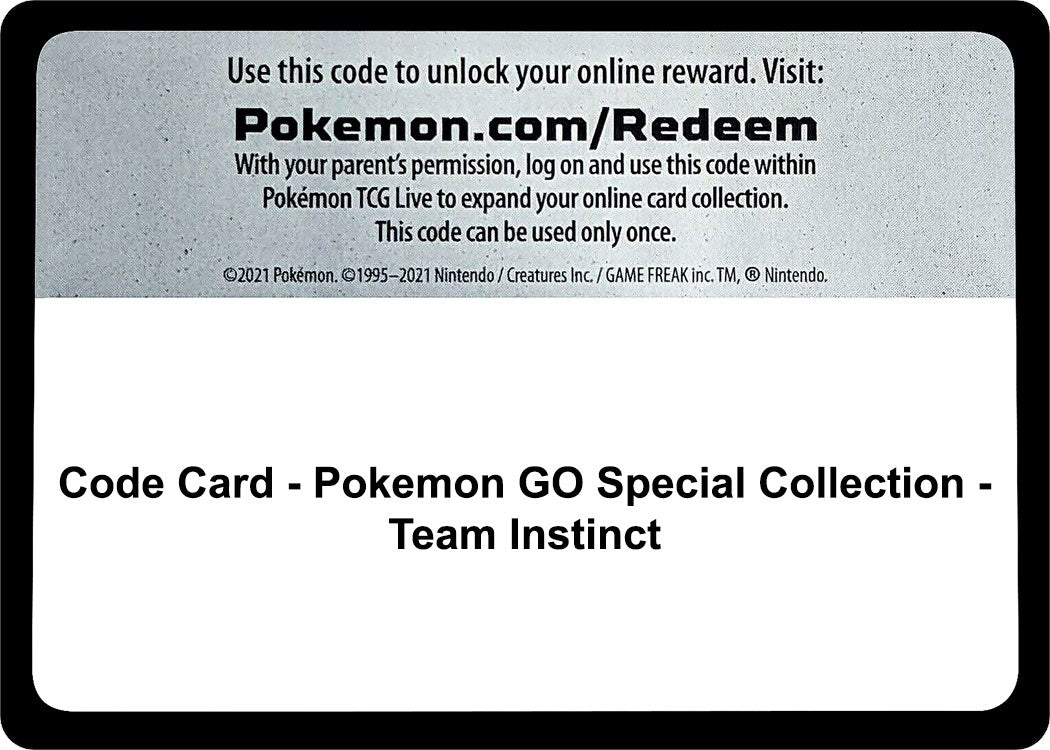 Image for Code Card - Pokemon GO Special Collection - Team Instinct (PGO) - Pokemon
