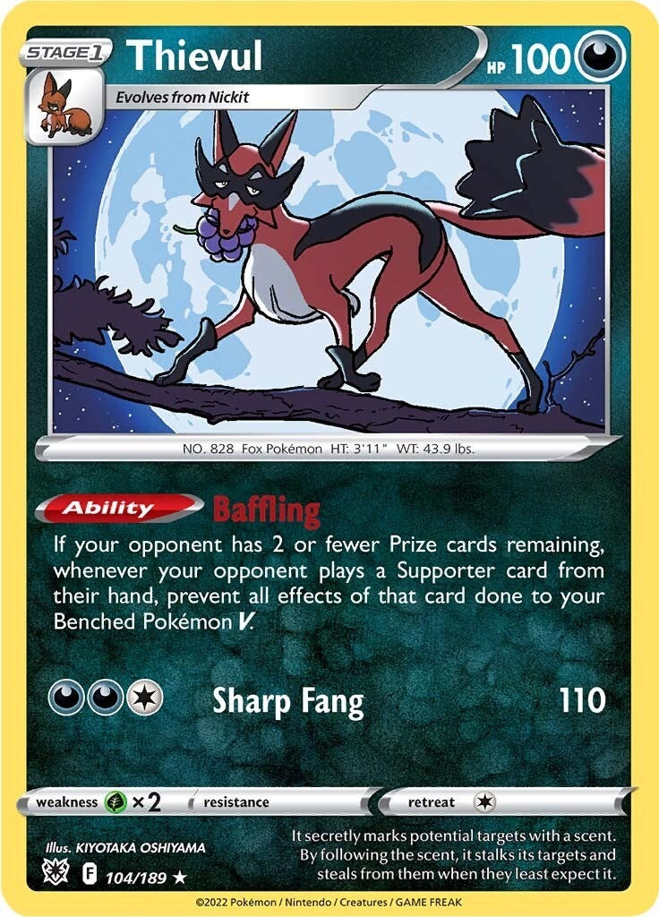 Image for Thievul (104/189) (SWSH10) - Pokemon