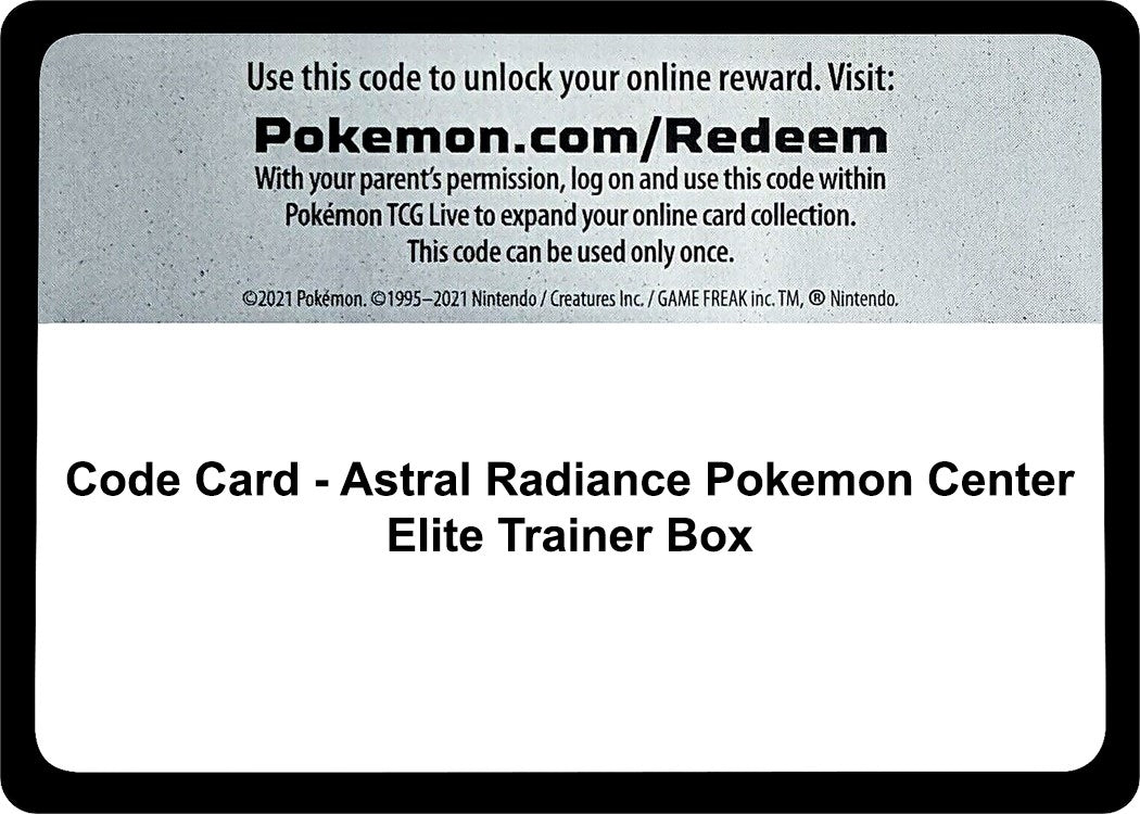 Image for Code Card - Astral Radiance Pokemon Center Elite Trainer Box (SWSH10) - Pokemon