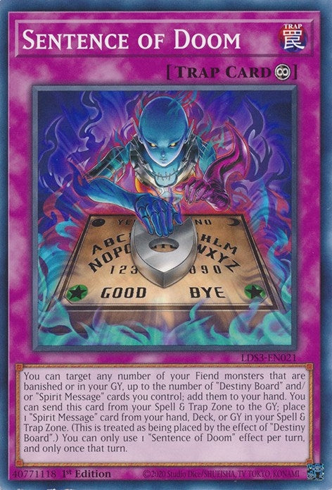 Image for Sentence of Doom (LDS3-EN021) (LDS3) - YuGiOh