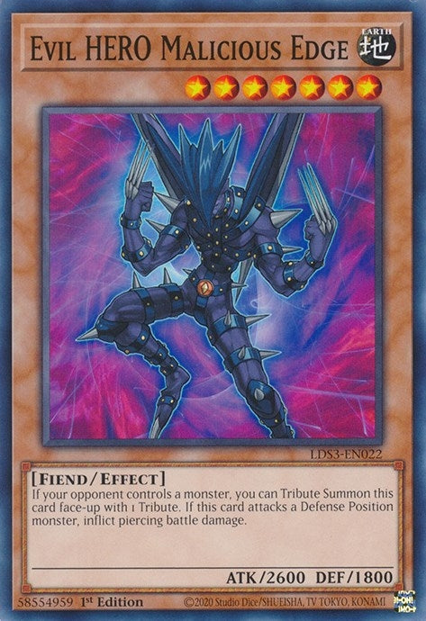 Image for Evil HERO Malicious Edge (LDS3-EN022) (LDS3) - YuGiOh