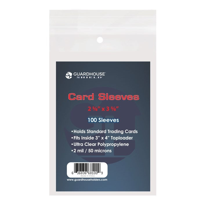 Image for Shield Sleeve for Standard Trading Cards with 1/2" Lip (100-Pack) - Card Sleeves