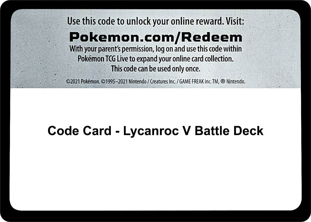 Image for Code Card - Lycanroc V Battle Deck (MCAP) - Pokemon