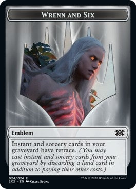 Image for Emblem - Wrenn and Six // Monk Double-Sided Token (24 // 6) (Double Masters 2022) - Magic: The Gathering