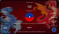 Image for GamerMats Playmat - Red and Blue Dragon with Pokemon Compatible Zones (Premium White Stitched) - Playmats