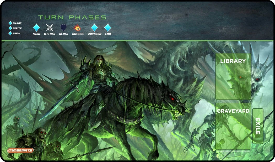 Image for GamerMats Playmat - Army of the Dead with Magic Compatible Zones (Premium Black Stitched) - Playmats