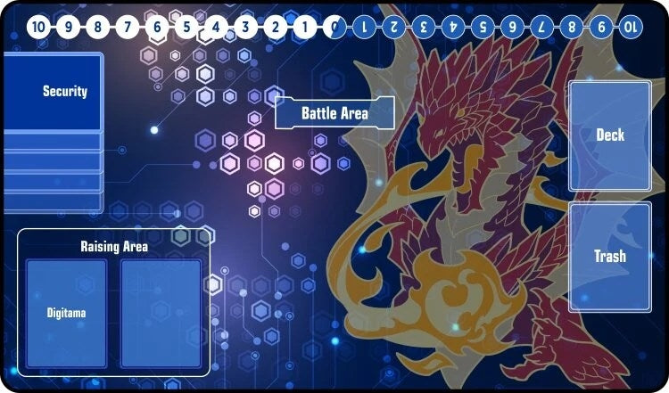Image for GamerMats Playmat - Digimon Compatible Red Dragon (Standard with Zones) - Playmats