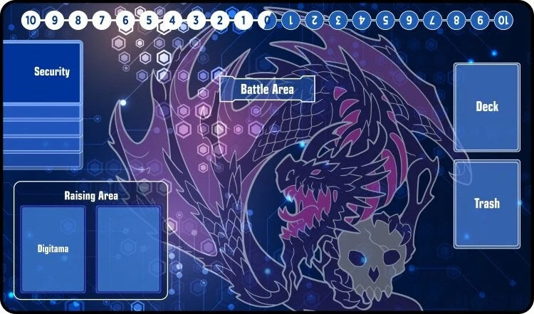 Image for GamerMats Playmat - Digimon Compatible Black Dragon (Standard with Zones) - Playmats