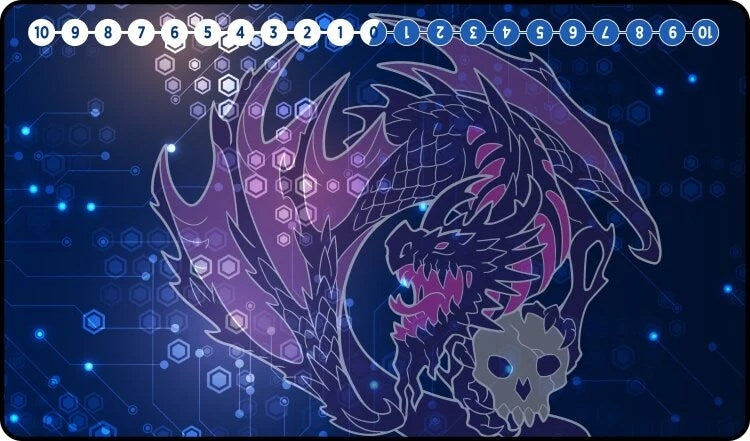 Image for GamerMats Playmat - Digimon Compatible Black Dragon (Premium White Stitched) - Playmats