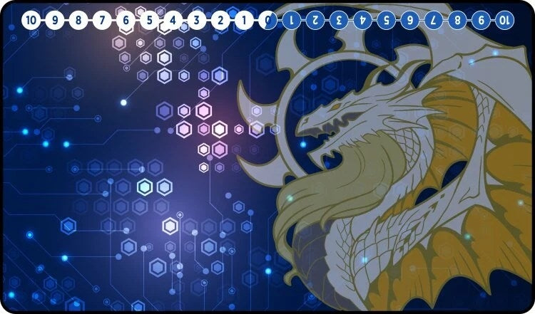 Image for GamerMats Playmat - Digimon Compatible White Dragon (Premium White Stitched) - Playmats