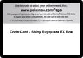 Image for Code Card - Shiny Rayquaza EX Box (AOR) - Pokemon