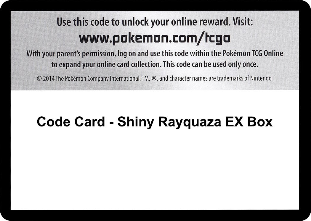 Image for Code Card - Shiny Rayquaza EX Box (AOR) - Pokemon